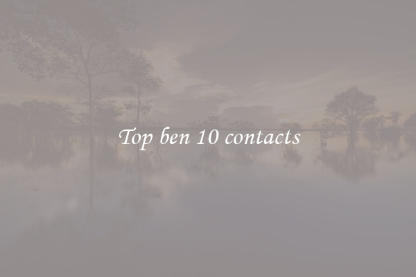 Top ben 10 contacts