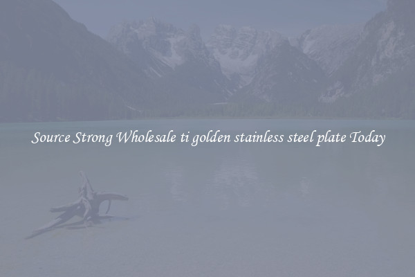 Source Strong Wholesale ti golden stainless steel plate Today