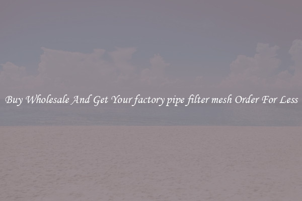 Buy Wholesale And Get Your factory pipe filter mesh Order For Less