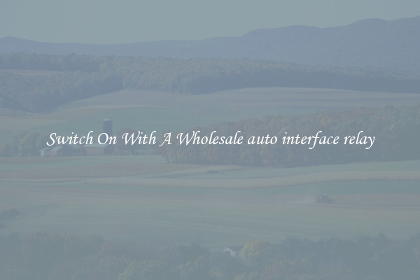 Switch On With A Wholesale auto interface relay