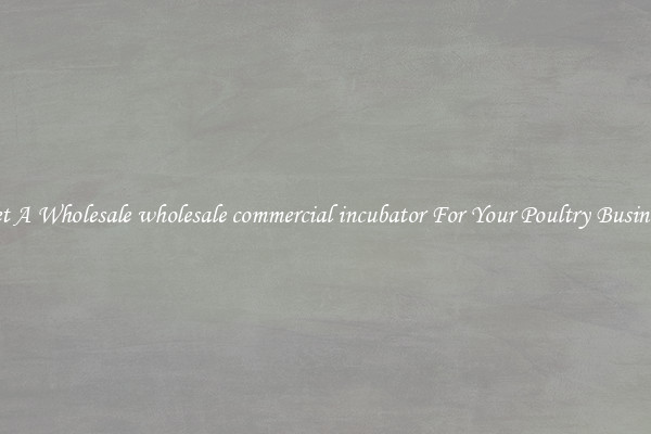 Get A Wholesale wholesale commercial incubator For Your Poultry Business
