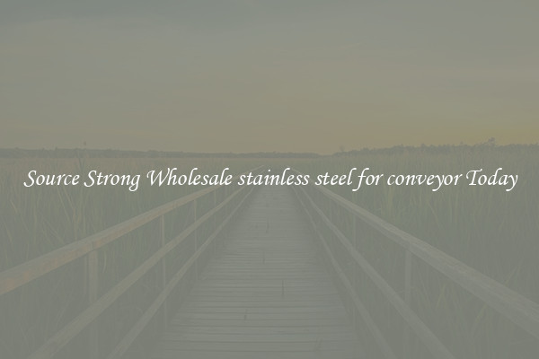 Source Strong Wholesale stainless steel for conveyor Today
