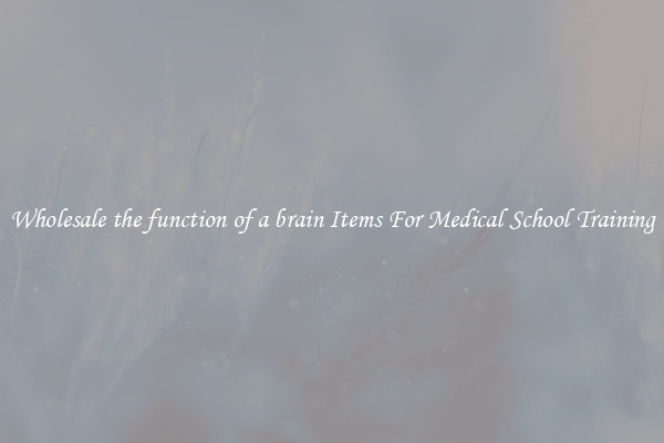 Wholesale the function of a brain Items For Medical School Training