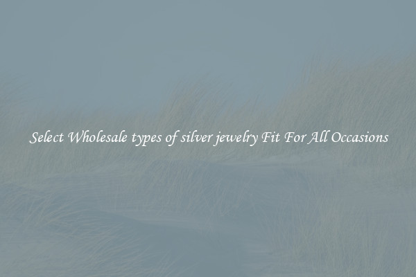 Select Wholesale types of silver jewelry Fit For All Occasions